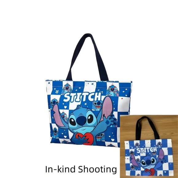 Handbags - Disney Stitch Print Shoulder Bag, Large Capacity - NEW - 11.81 in L x 16.53 W